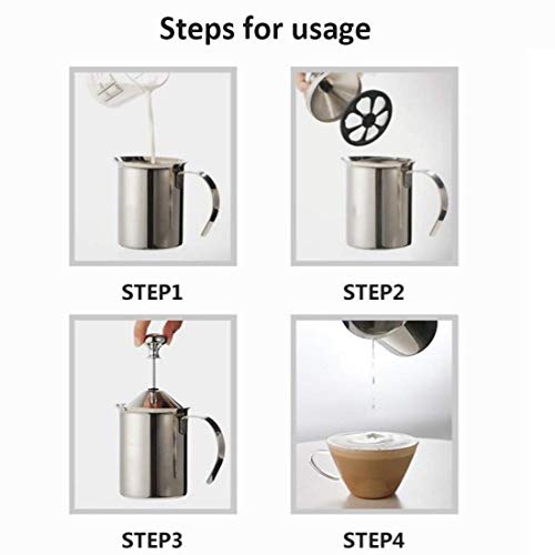 Elektrischer Schneebesen, Handpumpe-Milchaufschäumer aus Edelstahl, manuell betriebener Präzisionsfilter… – Bild 7