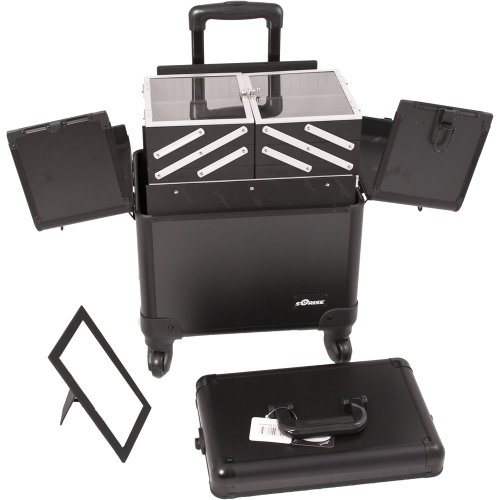 SUNRISE Hair Stylist Case Makeup Train Organizer, 4 Wheel Spinner, 10