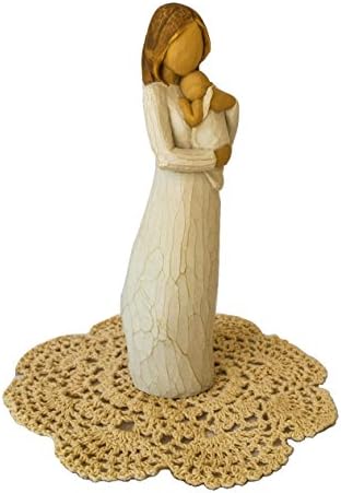 Willow Tree Baby Themed Figurine with Westbraid Doily (Angel of Mine)