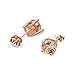 OREOLLE 18K Rose Gold Plated Tone Champagne Round Clear Cut Cubic Zirconia Stud Earrings
