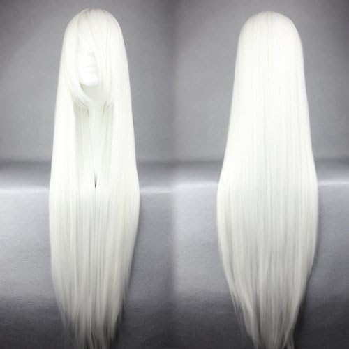 Smile Cosplay Anime wig 100cm Long Touhou -Fujiwara no Mokou White