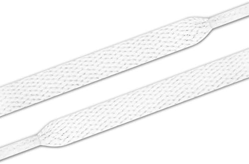 JumpHood brand The Best Flat shoelaces 5/16" Width Various Colors and Several Lengths For Sneakers and Shoes (White, 42" (107 cm))