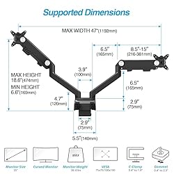 AVLT Dual 17"-35" Monitor Arm Desk Mount fits Two