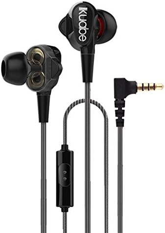 S600 Earbud Headphones with Dual Drivers.Wired Earphones with Ergonomic Soft Silicon in-Ear Design. (black)