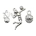 100g (About 45pcs) Wholesale Bulk Lots Jewelry Making Charms Mixed Tibetan Silver Metal Love Volleyball Ball Sports Fitness Charms for Necklace Bracelet Jewelry Making and Crafting SM322