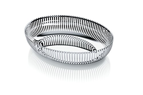 Alessi Oval Basket in 18/10 Stainless Steel Mirror Polished, Silver