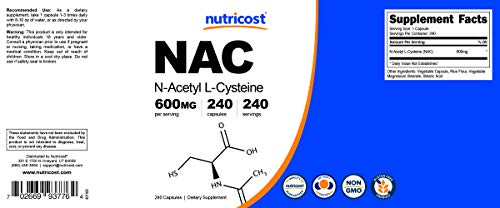 Nutricost NAC 600mg Capsules - Image 7