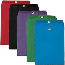 JAM Paper Assorted Colorful Paper Envelopes w/ Clasp - Open End Clasp (9