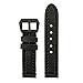 StrapsCo Vintage Thick Leather Watch Band with Heavy Duty Stitching and Matte Black Pre V Buckle