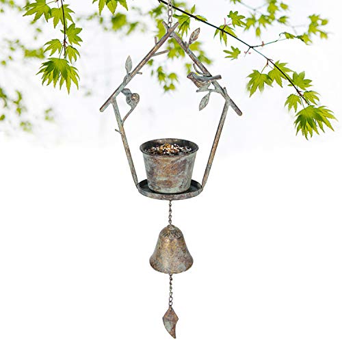 Kimdio Hanging Bird Feeder Tray Bell Seed Tray for Bird Feeders, Outdoor Garden Backyard Decorative Great for Attracting Pet Hummingbird Feeder with 3.5 inch-Dia - Thumbnail 7
