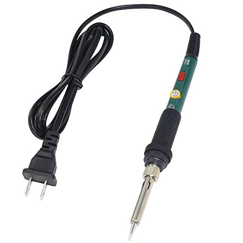 GLE2016 Electric Soldering Iron Kit 60W Adjustable Temperature Welding Soldering Iron with 5pcs Different Tips, 1 Solder Wire 1.0mm Dia. (Soldering Irons) (Upgrade Green)