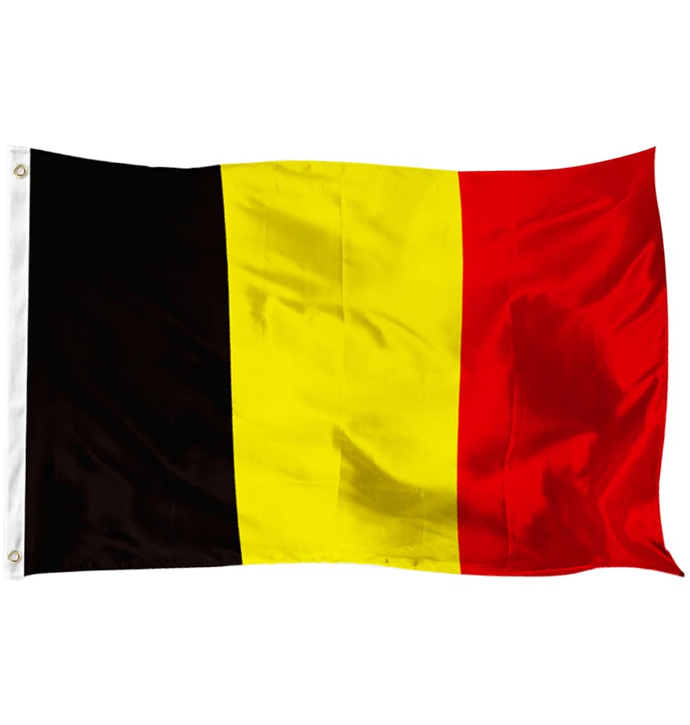 5x3Ft Belgium Flag, Durable Belgian Flag with 2 Metal Eyelets Used Indoor and Outdoor, Bright Color Belgian National Flag Decorated in Sporting Events, Parties, Parade — image 1