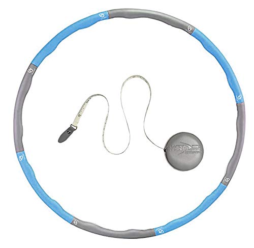 EVER RICH ® FitnessWave Weighted Fitness Exercise Hula Hoop + A Measuring Tape (3 - Blue)