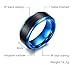 XUANPAI Custom Engraved 8mm Two-Tone BlueTungsten Carbide Wedding Promise Ring Band,Size 7-11