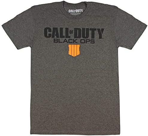 Call of Duty Black Ops 4 Shirt Men's Video Game Logo T-Shirt (Charcoal Heather, X-Large)