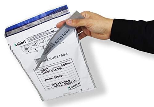Kolibri Level 4 Security Bank Deposit Bags 9" x 12"- 100 Pack | Tamper Evident Traceable Self-Adhesive Poly Bags for Cash, Checks, Money or Currency Bank Deposits