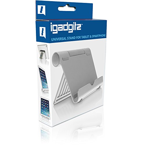iGadgitz Multi-Angle Aluminium Adjustable Portable Tablet & Smartphone Folding Holder Stand (iPhones, iPad, Motorola Moto, Samsung Galaxy, Sony Xperia, HTC One, Google Nexus, Nokia Lumia, Acer Iconia, Sony Xperia Tablets, Galaxy Tab, Kobo eReaders, etc)