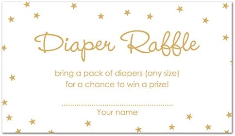 MyExpression.com48 cnt Twinkle Twinkle Little Star Diaper Raffles (Gold Color on White)