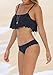 CUPSHE Fashion Women's Scalloped Edge Overlay Halter Two-Piece Padding Bikini Set