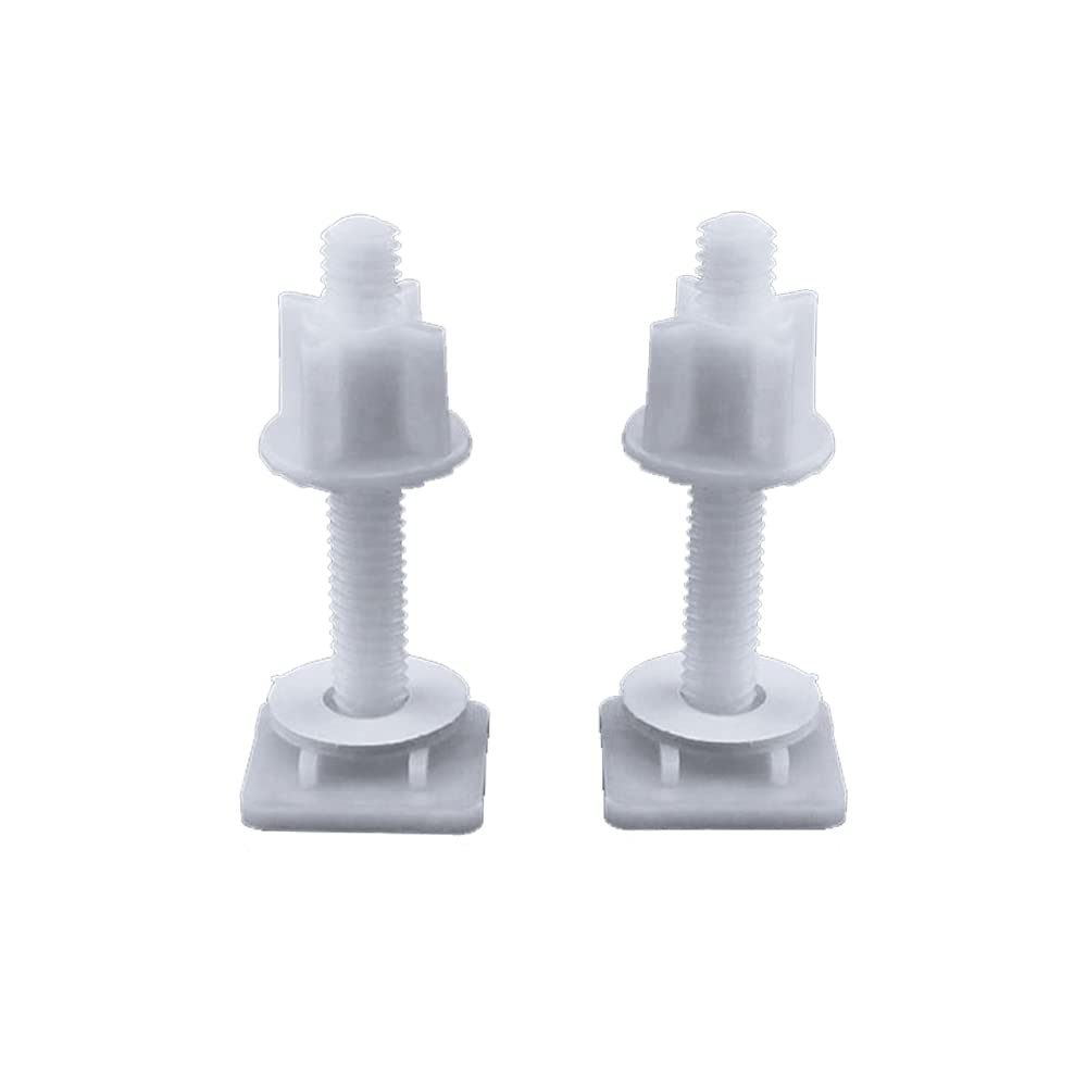 2PCS Toilet Lid Screw Plastic Toilet Cover Hinge Bolt Toilet Seat Repair Fitting Fit Most Toilet Seats DIY Bath Repair