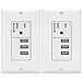 TOPGREENER 5.8A Ultra High Speed 3-Port USB Charger Outlet, 15A Tamper-Resistant Receptacle, Compatible with iPhone SE/11/XS/XR/X, Samsung Galaxy S20/S10/S9/Note & More, TU11558A3-2PCS, White 2-Pack