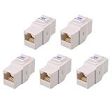 [UL Listed] Cable Matters (5 Pack) Cat6 RJ45 Keystone Jack in-Line Coupler in White