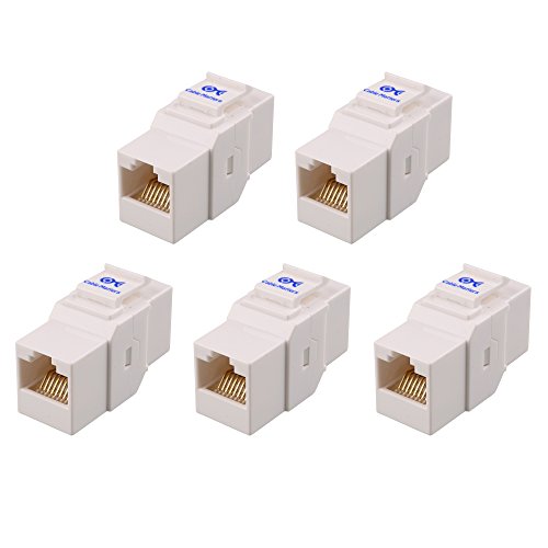 [UL Listed] Cable Matters (5 Pack) Cat6 RJ45 Keystone Jack in-Line Coupler in White