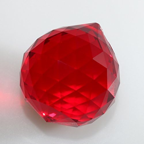 Waner 30mm Red Crystal Ball Prisms Pendant Feng Shui Crystal for Positive Energy