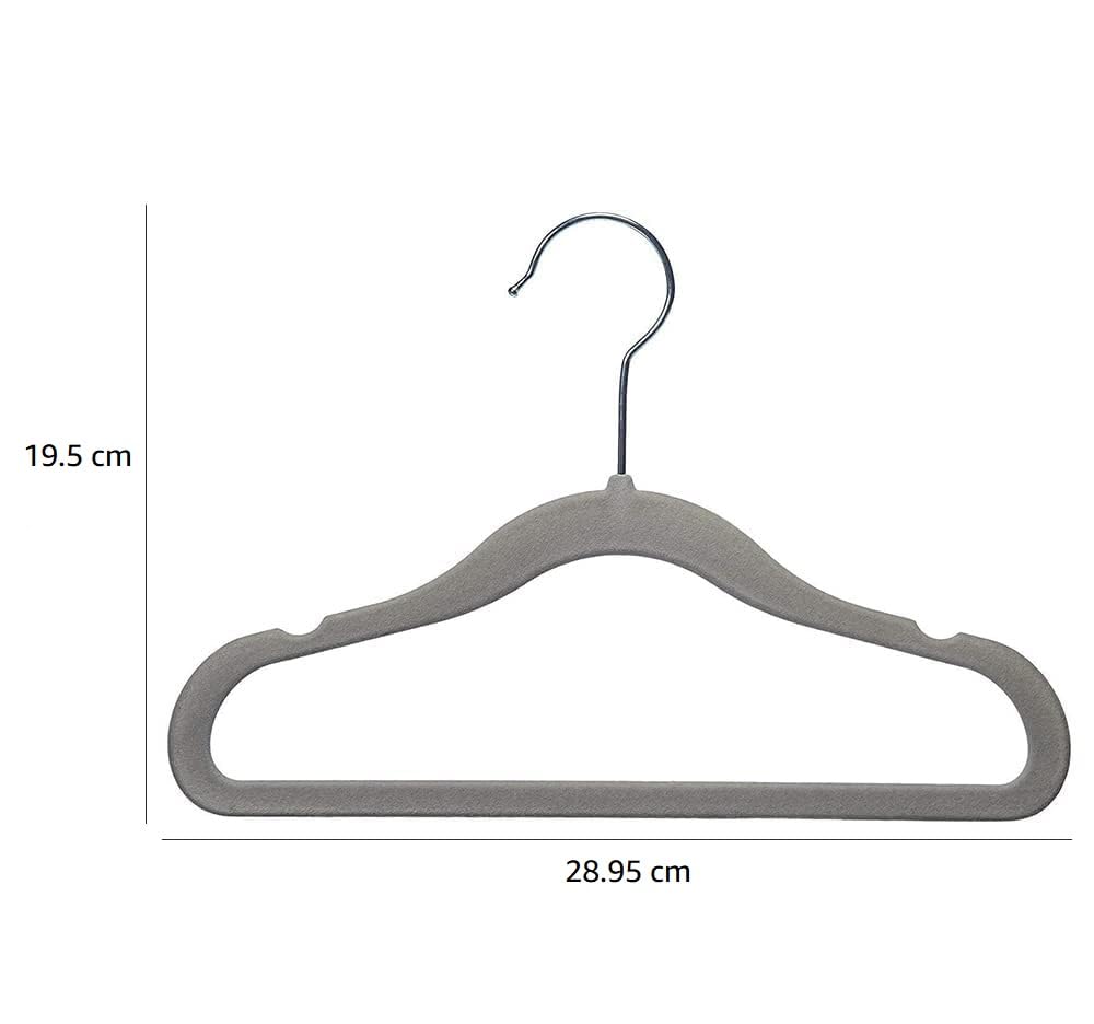 Amazon Basics Kids Velvet, NonSlip 11.6" Clothes Hangers, Pack of 30