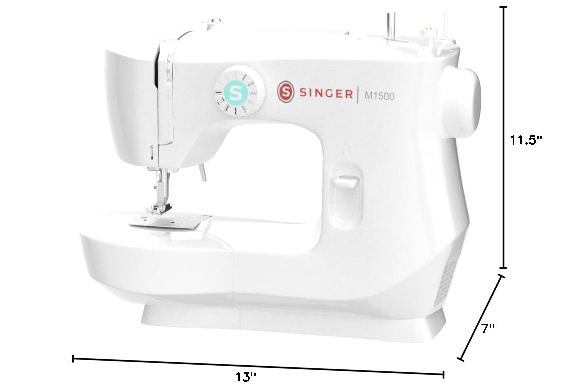 SINGER M1500 Lightweight & Portable Sewing Machine with Accessory Kit | 57 Stitch Applications, LED Light & 4-step Buttonhole | Great for Quilting, Crafts & Mending