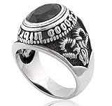 Warvik Satan Lucifer Eye Obsidian Signet Ring Evil