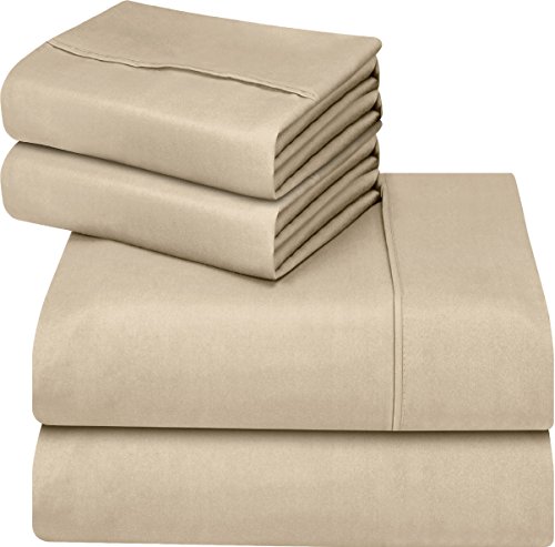 Utopia Bedding Bed Sheet Set – Brushed Microfiber 4 Piece Queen Bedding – Shrinkage & Fade Resistant – Soft Sheets…