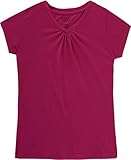 French Toast School Uniform Girls Short Sleeve V-Neck T-Shirt with Front Gathers
