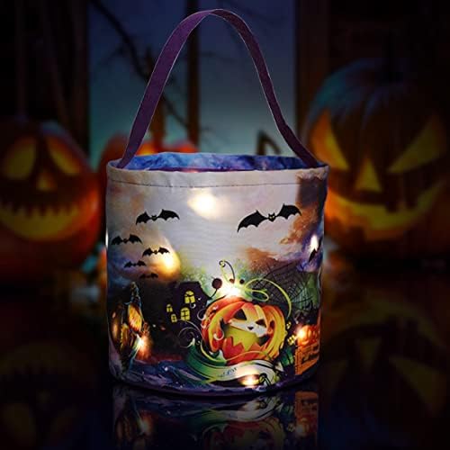 Light Up Halloween Candy Bags, LED Halloween Trick or Treat Bags Light