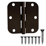 18 Pack of Door Hinges Oil Rubbed Bronze - 3.5 x 3.5 Inch Interior Hinges for Doors with 5/8 Inch Radius Corners