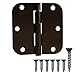 18 Pack of Door Hinges Oil Rubbed Bronze - 3.5 x 3.5 Inch Interior Hinges for Doors with 5/8 Inch Radius Corners primary