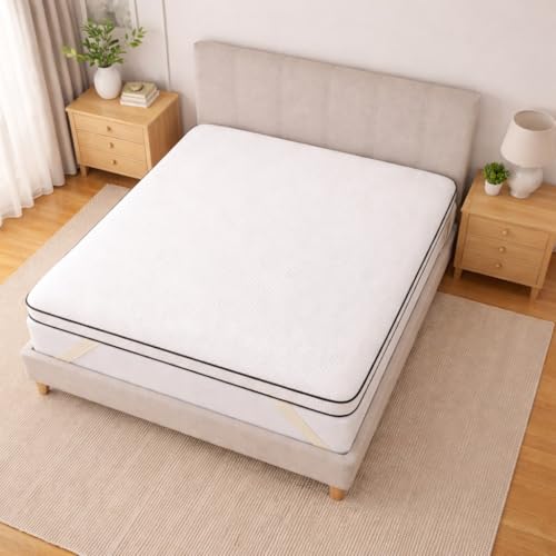 CasaVora Homes High Density Soft Foam Mattress Topper (10cm Thickness) | Premium Knitted Fabric | Plush Comfort & Support | Breathable, Durable, Luxury Bed Topper (Super King - 200 x 200 cm)