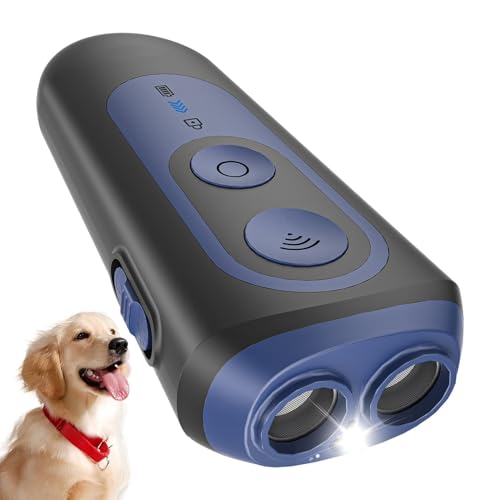 Dog Repeller, Anti Bark for Ultrasonic Dogs 3 Modes, Safe and Humane Device to Stop Barking, 15M Range, Portable with LED Flashlight, for Small, Medium, and Large Dogs