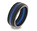 BC Products Thin Line Silicone Wedding Engagement Ring Band for Men, Active Wear for Police, Law Enforcement, Hypoallergenic Black with Blue Red White or Yellow Stripe Rubber Sports Gym Athletes Loop