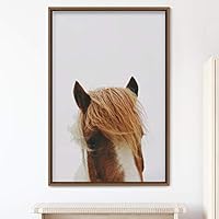 Framed Canvas Wall Art Horse Animals Dramatic Farmhouse/Country Horse Living Room Multicolor Photography - 16x24 inches