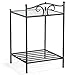 Topeakmart 2 Tier Metal Night Stand Antique Bedside Table Top Glass Shelf Storage