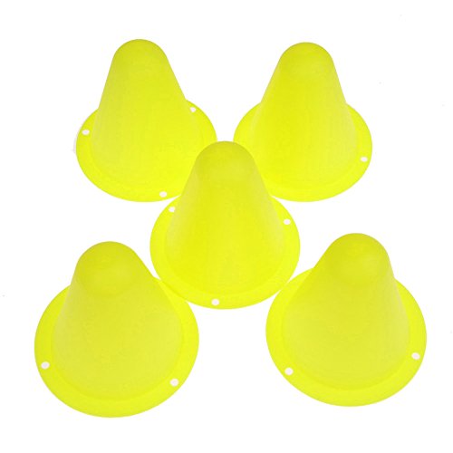 WinnerEco 5Pcs Marker Cones Slalom Skating Football Soccer Rugby Fitness Drill Yellow - Thumbnail 5