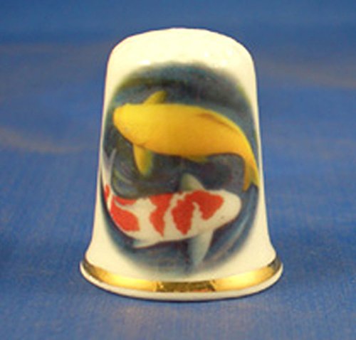Porcelain China Thimble -- Koi Carp