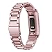 Aresh Compatible with Fitbit Charge 3 Bands, Stainless Steel Replacement Strap for Fitbit Charge 3/Charge 3 SE Fitness Activity Tracker (Rose Gold)