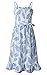 Angashion Women's Dresses - Summer Boho Floral Spaghetti Strap Belt Swing A line Midi Dress 121 Black M