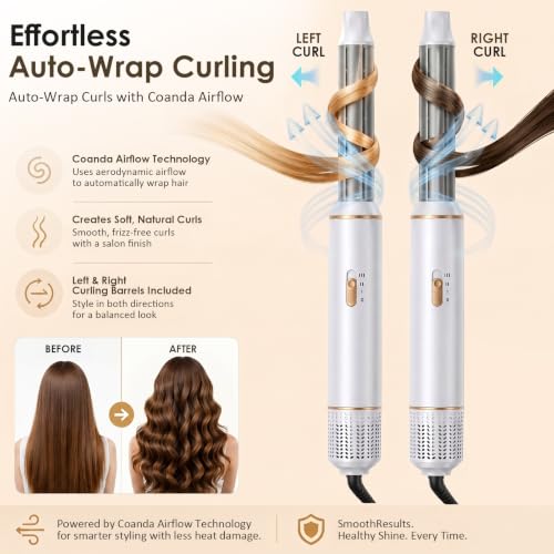 Unipampa 5 in 1 Hair Dryer, Multifunctional Hair Styler, Hair Styler Set 1000 W, Airbrush Air Styler, Hot Air Brush, Hair Dryer for Drying, Volume, Curls