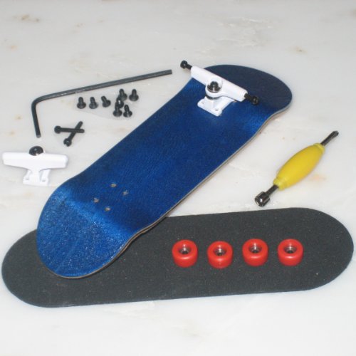 Peoples Republic Blue Complete Wooden Fingerboard w Allen Trucks - Basic Bearing Wheels