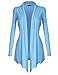 [DRSKIN] Women's Open - Front Long Sleeve Knit Cardigan (2XL, SkyBlue)