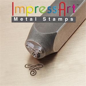 Impressart, metal jewelry design stamp, flourish a, 6mm