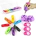 Firesara Pencil Grips, Ergonomic Rainbow Pencil Grips for Kids Handwriting, Pencil Grips Posture Correction Training Writing Aids Claw for Adults Preschoolers Students Special Needs(12Pcs)